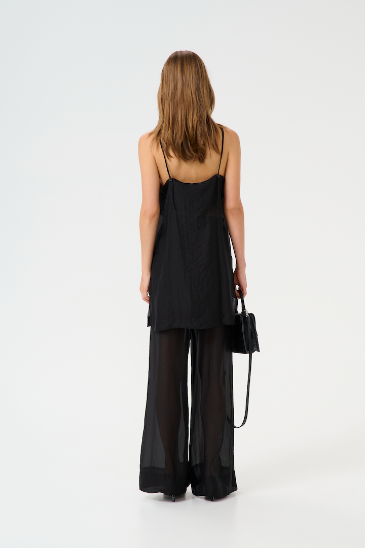 GESTUZ TRUDI TOP BLACK - ORGANZA TOP SCHWARZ