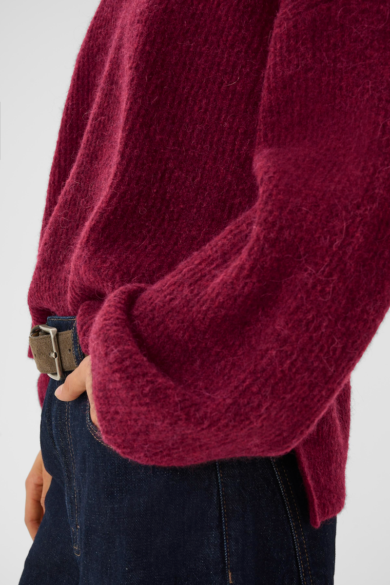 GESTUZ GZALPHA PULLOVER IN BLOOD RED - PULLOVER RUNDHALS