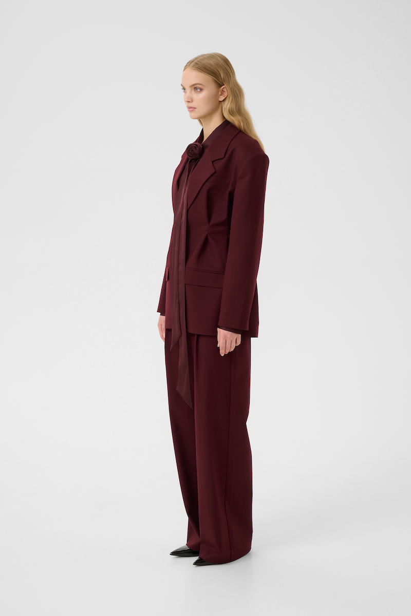GESTUZ GZPAULA MW PANTS - HOSE WEIT IN BURGUNDY