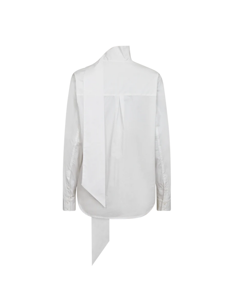 CMPOPLIN SHIRT WHITE - BLUSE MIT SCHAL DETAIL