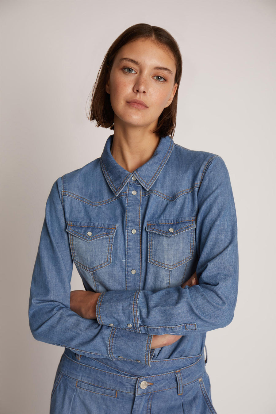 MUNTHE TARKA SHIRT - DENIM HEMD IN BLAU