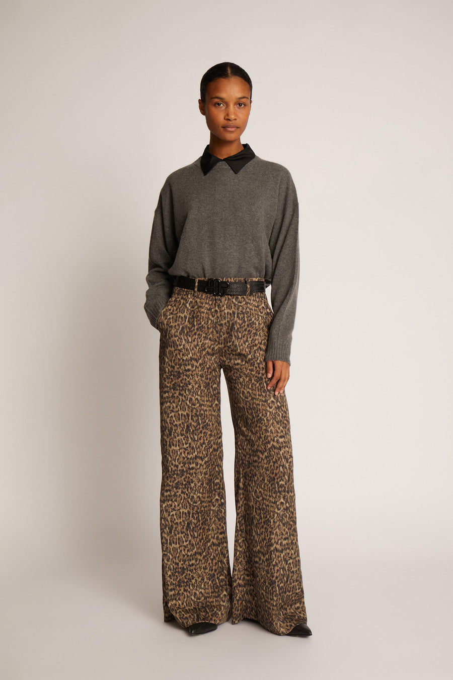 MUNTHE EILEEN LEO PANTS - HOSE AUS TENCEL IN LEO MUSTER