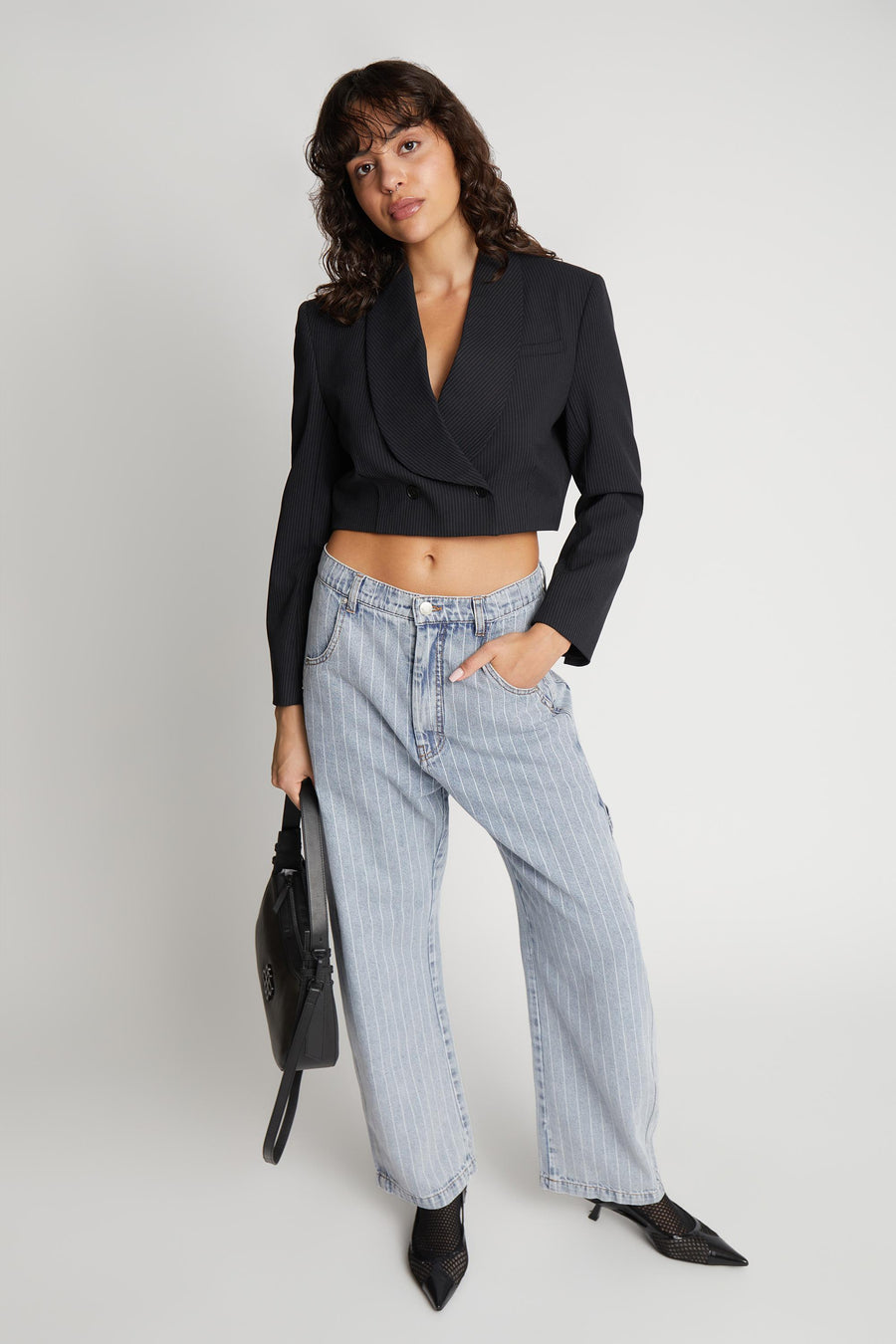 MUNTHE SHIMO PANTS - JEANS MIT NADELSTREIFEN