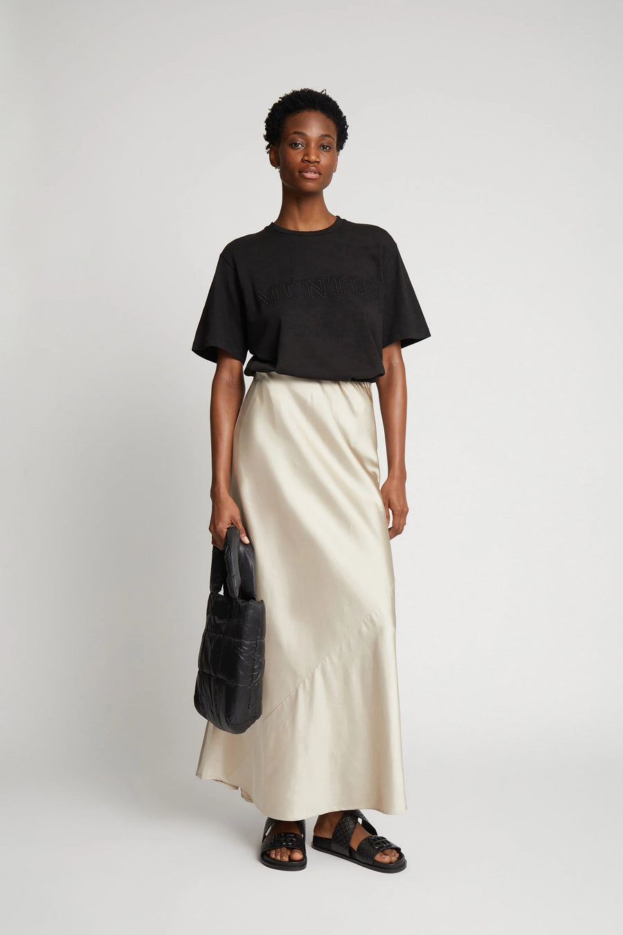 MUNTHE BARDOT SKIRT - SATIN ROCK IN CHAMPAGNE