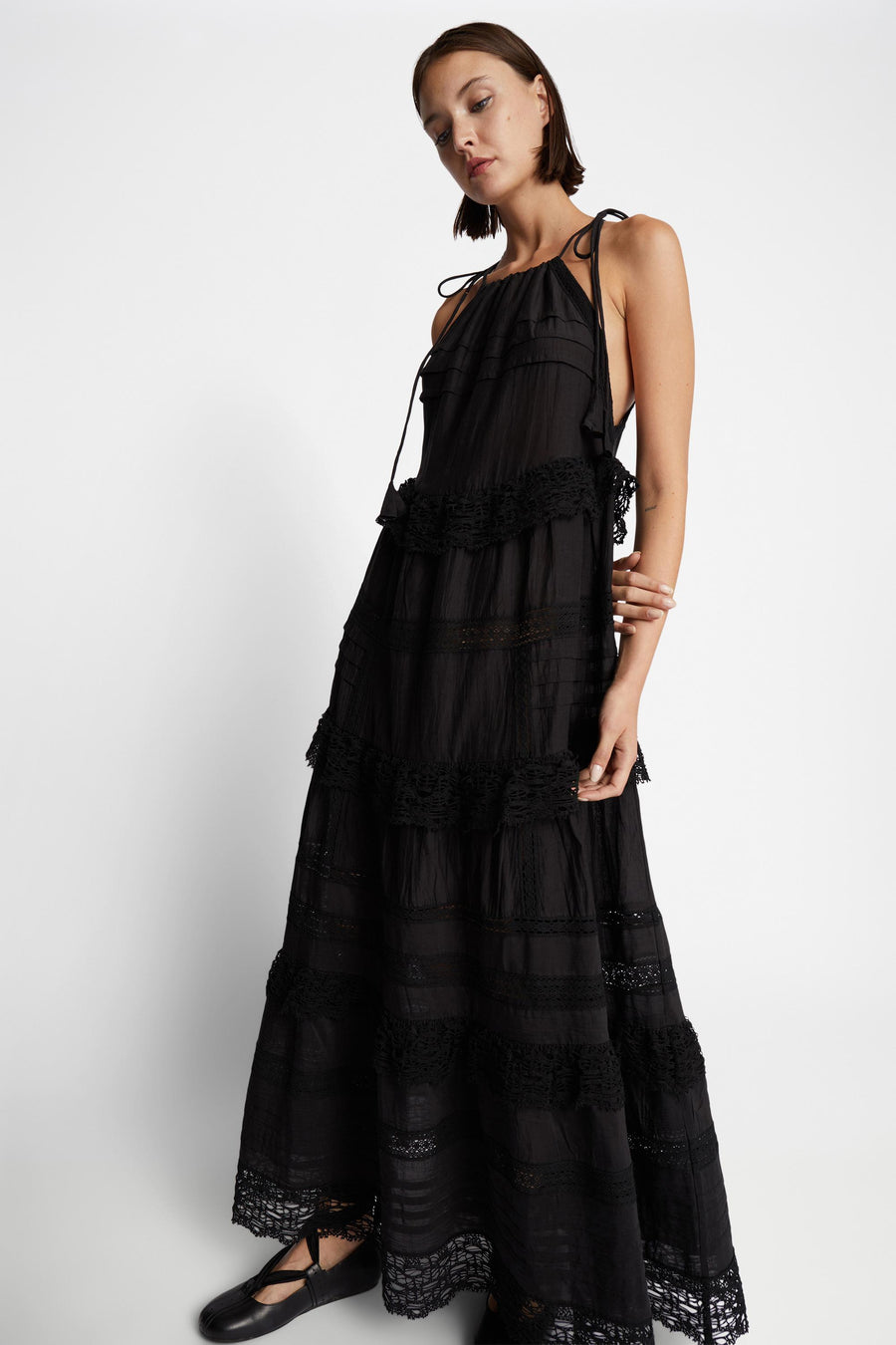 MUNTHE FUENTA DRESS BLACK - KLEID BOHO STYLE SCHWARZ