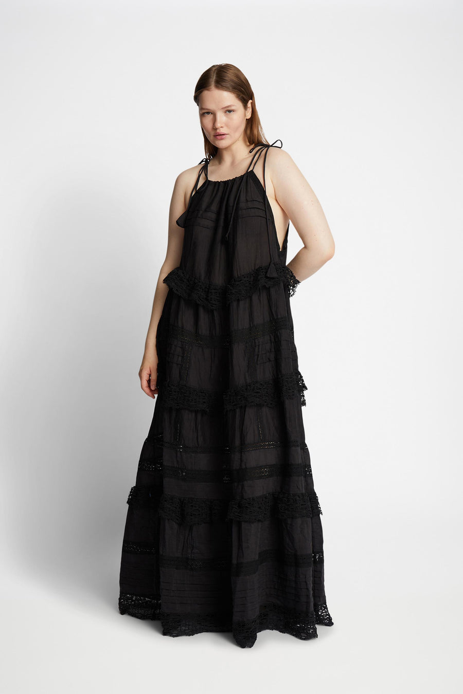 MUNTHE FUENTA DRESS BLACK - KLEID BOHO STYLE SCHWARZ