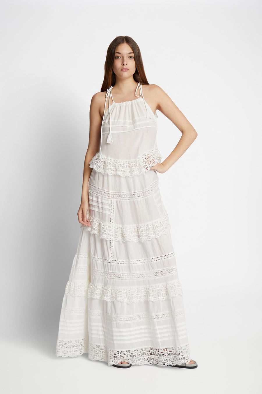MUNTHE FUENTA DRESS WHITE - KLEID BOHO STYLE IN WEIß