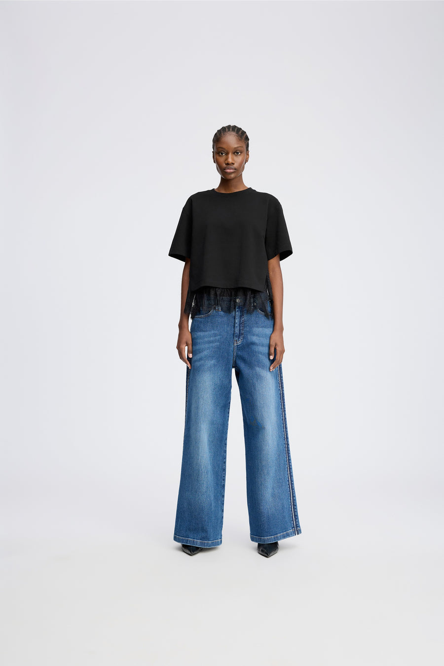 MUNTHE RACH TOP BLACK - TWO IN ONE TOP