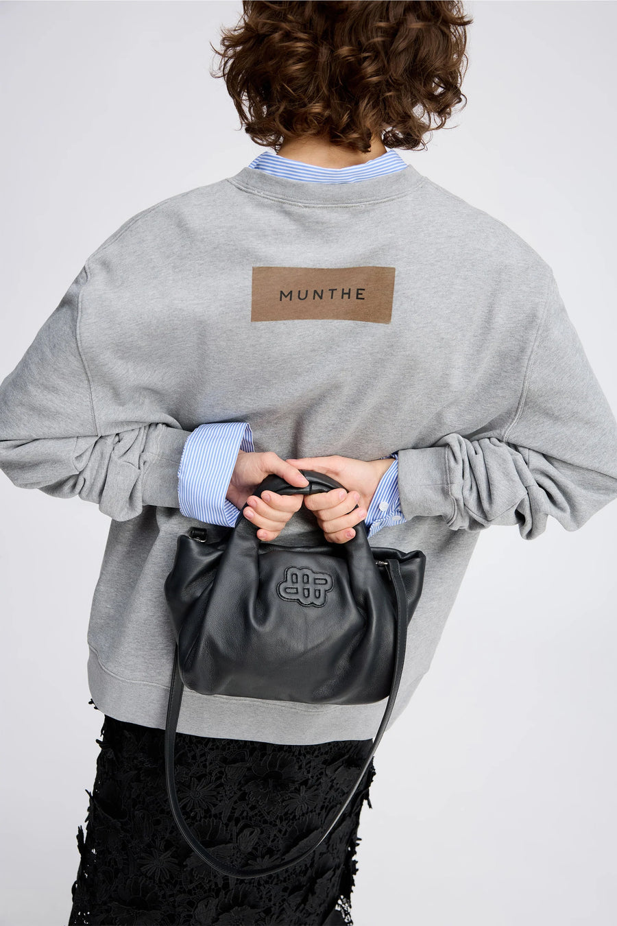 MUNTHE LIXIA LEATHER BAG BLACK - KLEINE LEDER TASCHE SCHWARZ