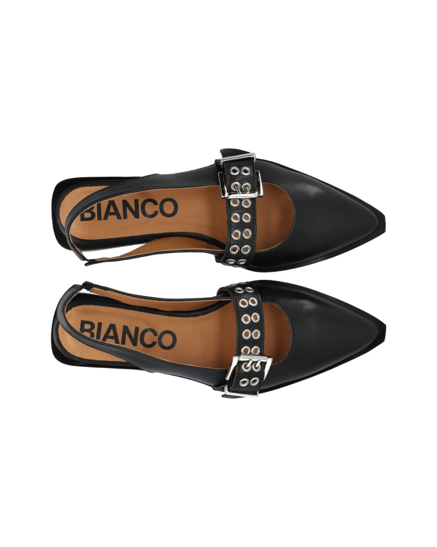 BIANCO BIAVICTORIA BUCKLE SLINGBACKS - SLINGBACKS IN SCHWARZ