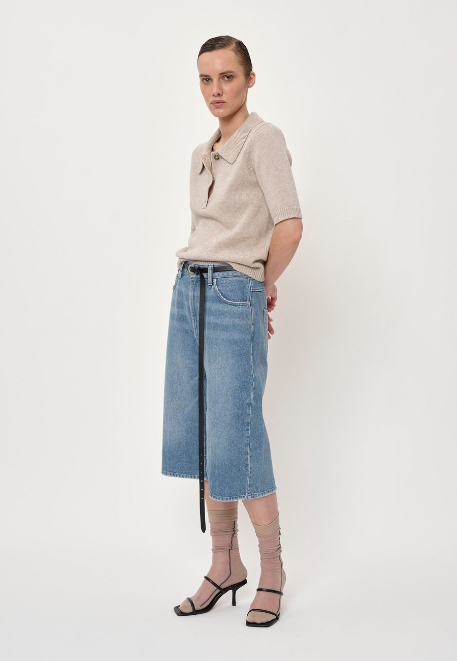 HERSKIND EMILY DENIM SHORTS - DENIM BERMUDA