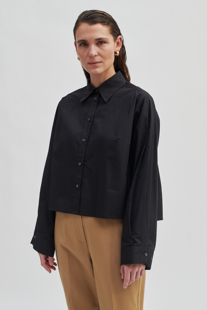 SECOND FEMALE BLOUSE MATISOL IN BLACK - BLUSE CROPPED SCHWARZ