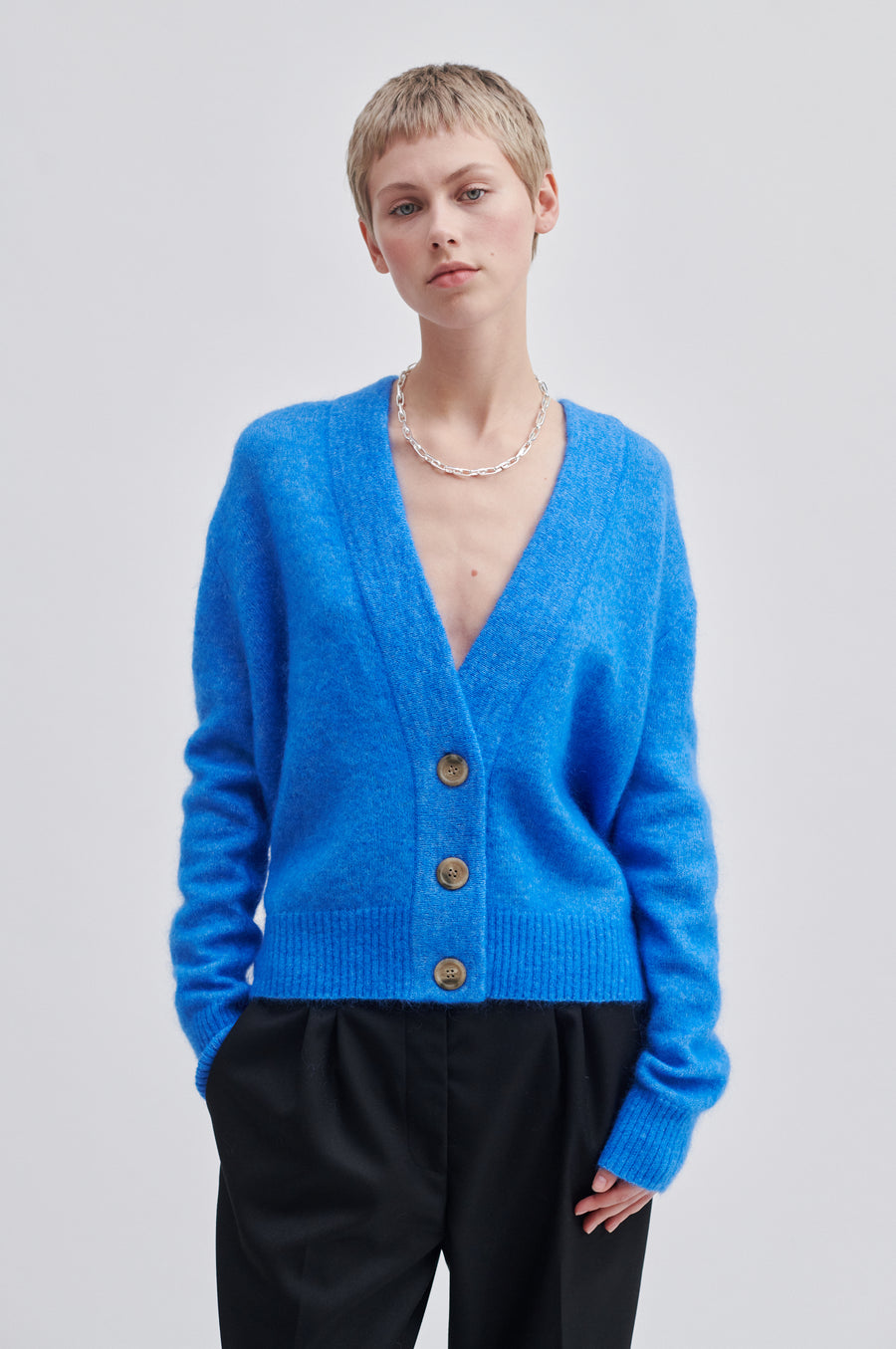 Strick Cardigan Cardigan Royalblau UP/DATE Studio – SECOND FEMALE
