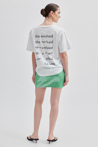 SECOND FEMALE LOVED TEE - T-SHIRT WEIß MIT TEXT