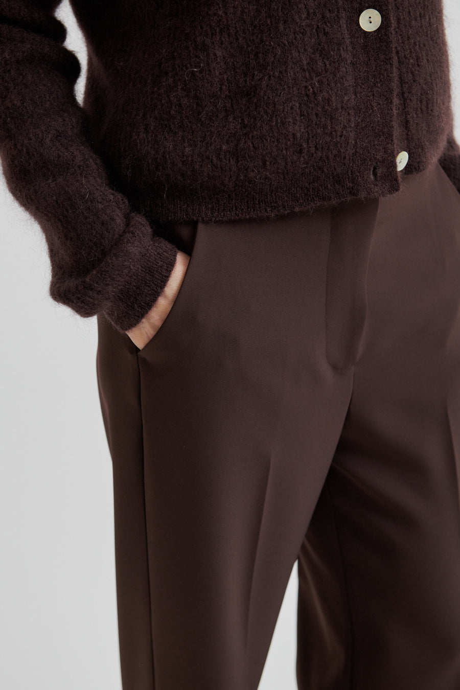 SECOND FEMALE FIQUE CLASSIC TROUSERS - HOSE IN CHOCOLATE BRAUN