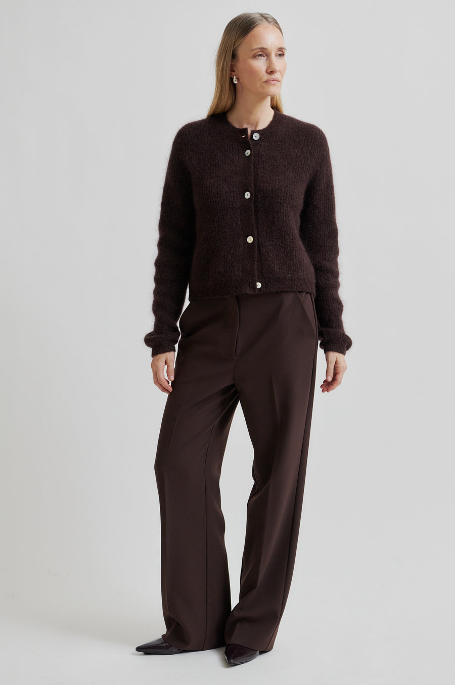 SECOND FEMALE FIQUE CLASSIC TROUSERS - HOSE IN CHOCOLATE BRAUN