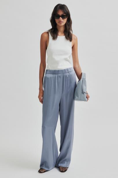 SECOND FEMALE LIVO TROUSERS - HOSE VISKOSE IN GRAUBLAU