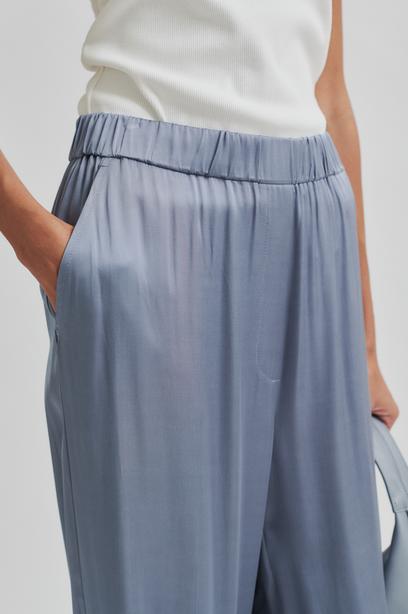 SECOND FEMALE LIVO TROUSERS - HOSE VISKOSE IN GRAUBLAU