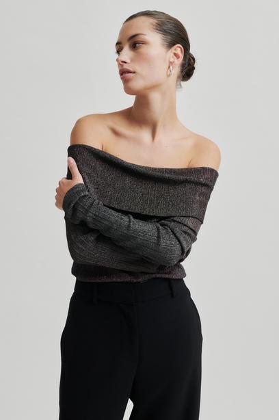 SECOND FEMALE ELLIS KNIT OFF SHOULDER - STRICK SCHULTERFREI