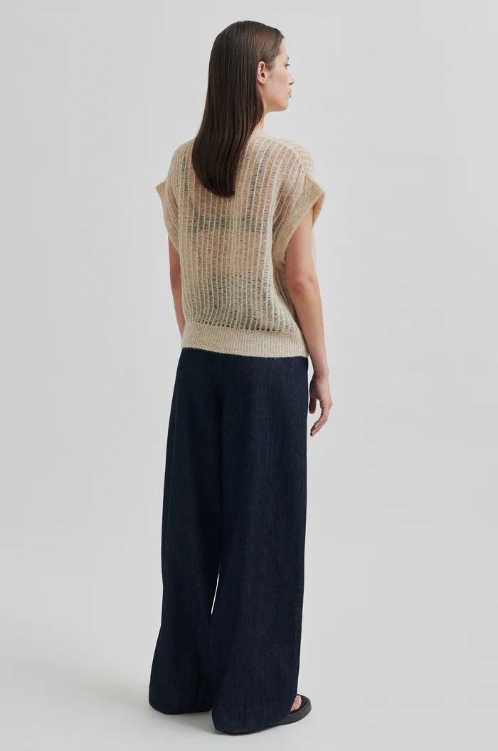 SECOND FEMALE ALLUET TROUSERS - DENIM HOSE WEIT MIT BUNDFALTEN