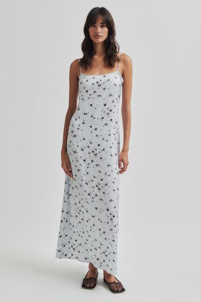 SECOND FEMALE ADIRA STRAP DRESS - KLEID SATIN BEDRUCKT