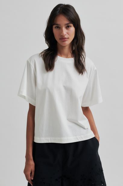SECOND FEMALE LIMONEL TEE- T-SHIRT MIT LOCHSTICKEREI IM RÜCKEN