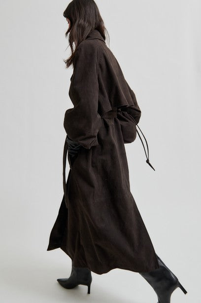 SECOND FEMALE NOOMI SUEDE TRENCHCOAT - VELOURSLEDER TRENCHCOAT BRAUN