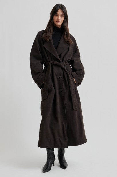SECOND FEMALE NOOMI SUEDE TRENCHCOAT - VELOURSLEDER TRENCHCOAT BRAUN