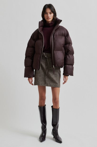 SECOND FEMALE RIYA PUFFER JACKET -  PUFFER JACKE IN CHOCOLATE