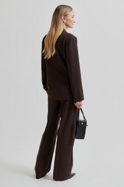 SECOND FEMALE FIQUE FITTED BLAZER - BLAZER IN BRAUN