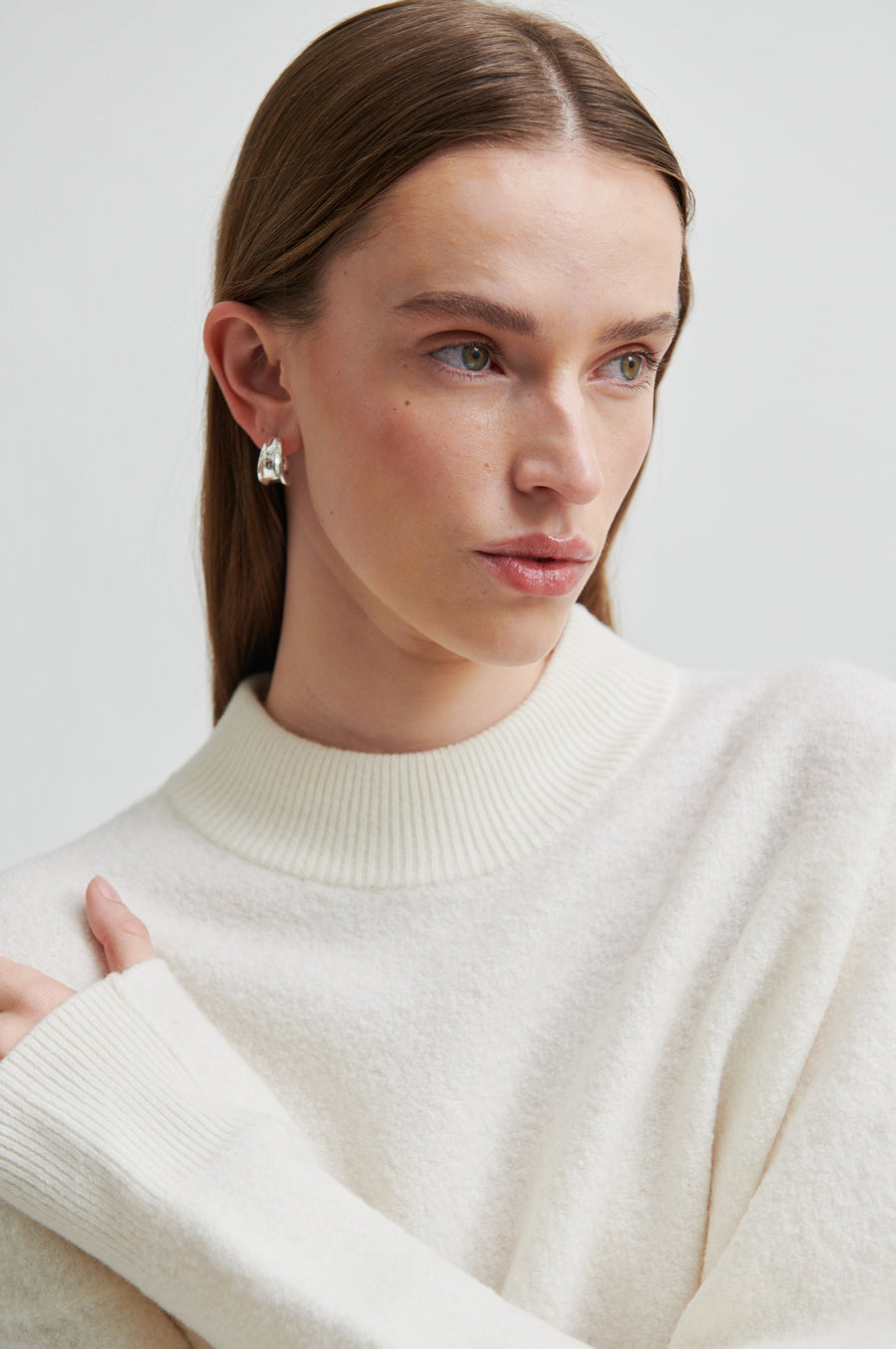 SECOND FEMALE LIFE KNIT O-NECK - PULLOVER MERINO JET STREAM