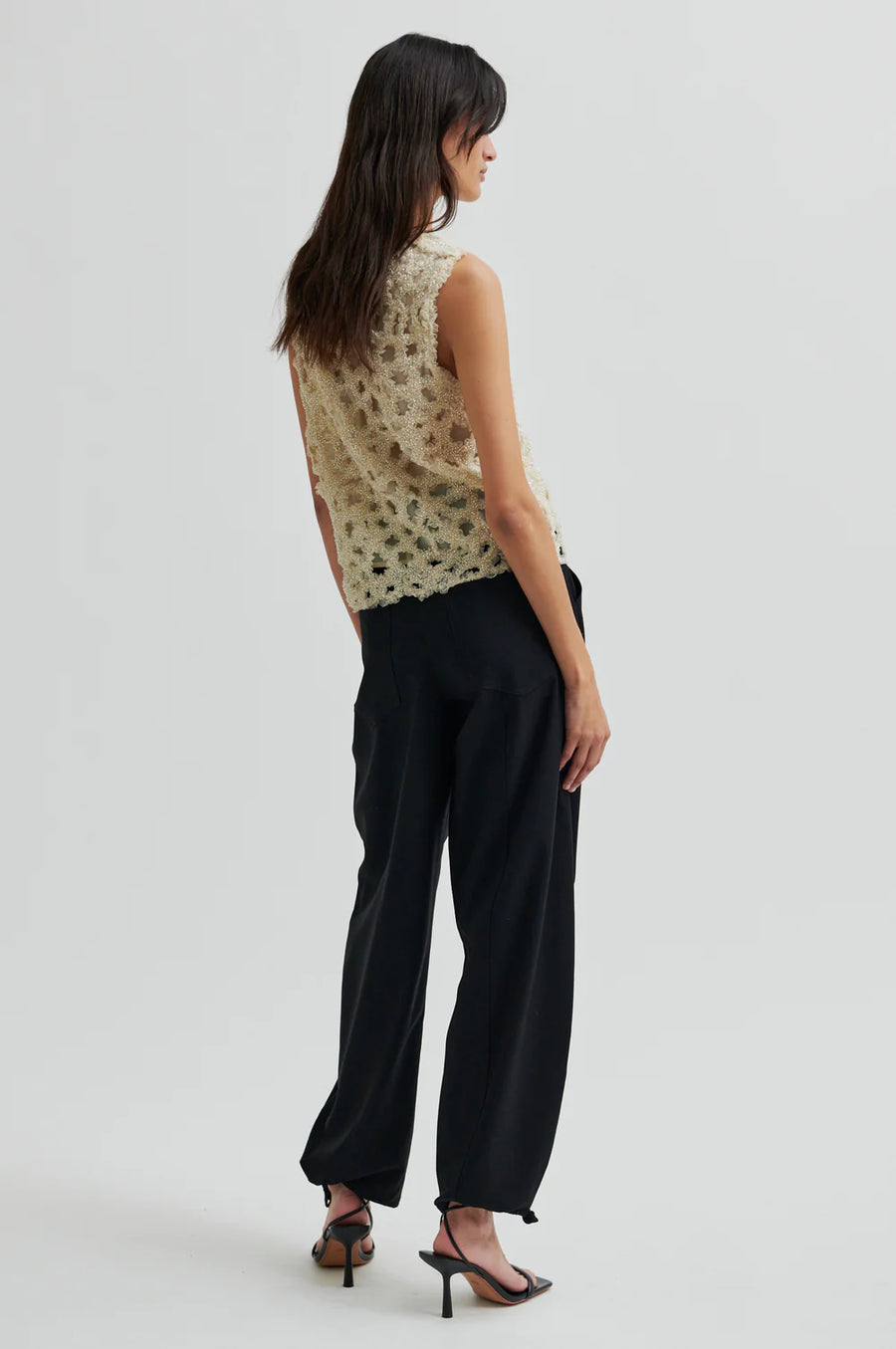 SECOND FEMALE GLEAM TOP - BESTICKTER TOP IN CREME