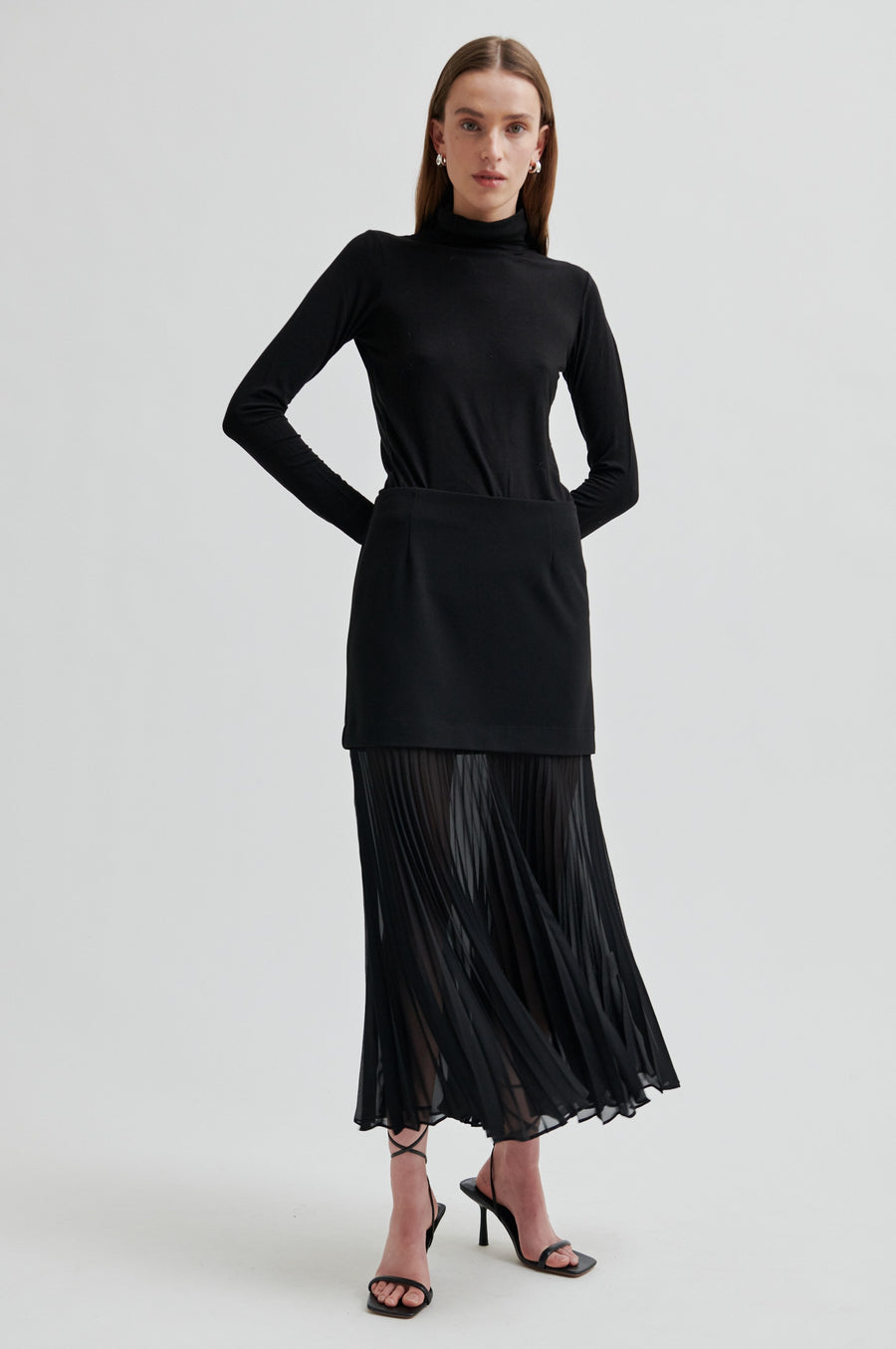 SECOND FEMALE KOA SKIRT - ROCK PLISSEE SCHWARZ