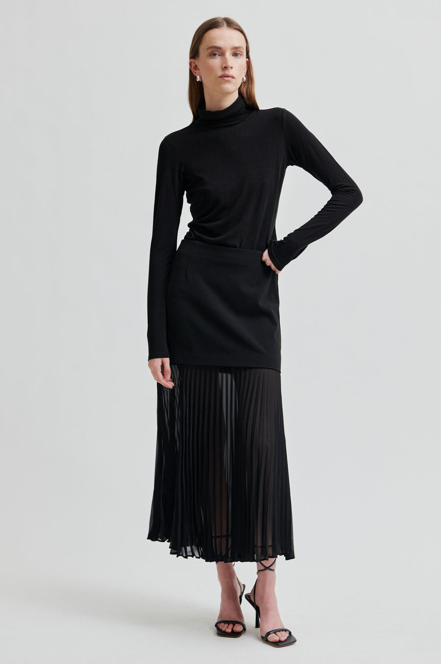 SECOND FEMALE KOA SKIRT - ROCK PLISSEE SCHWARZ