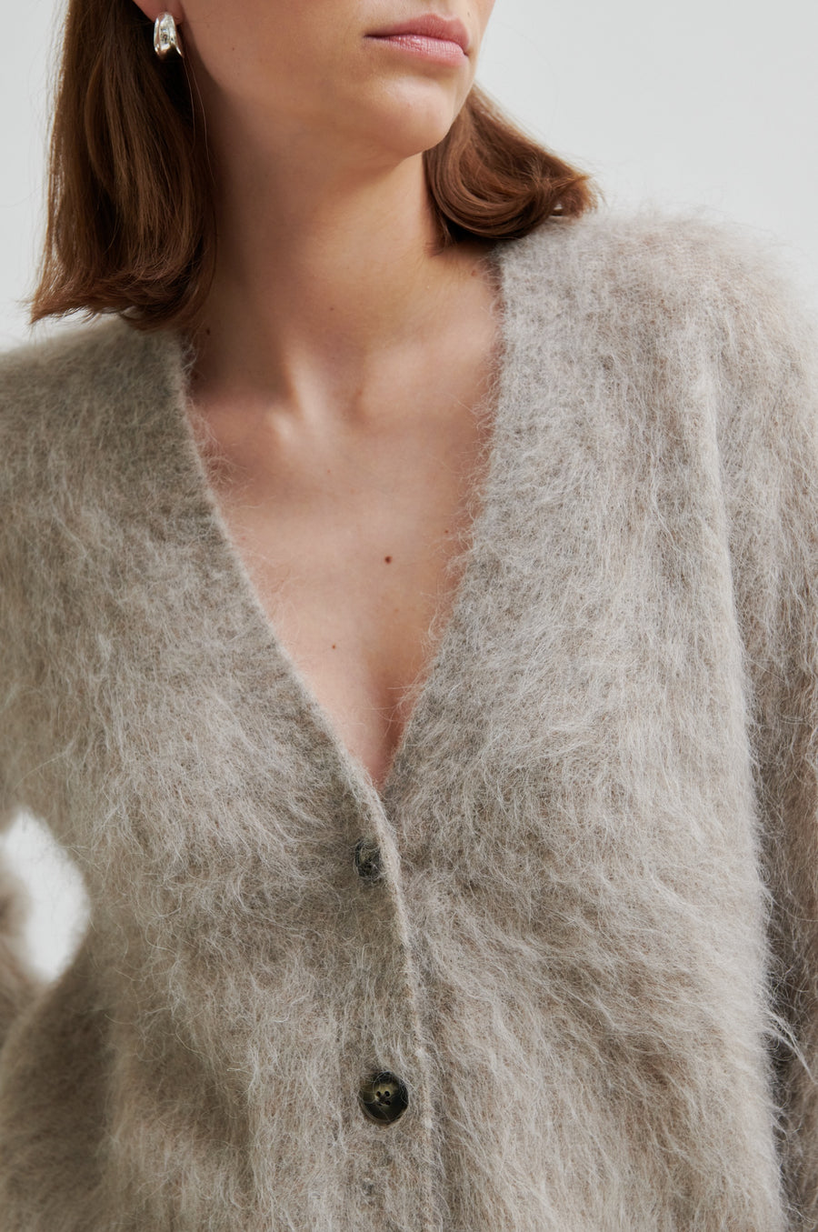 SECOND FEMALE KARLA KNIT CARDIGAN - STRICKJACKE IN BEIGE