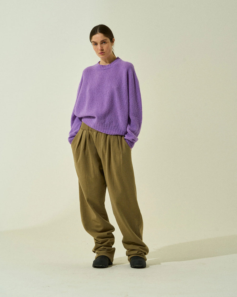 SCAGLIONE ROUND NECK OVER PUFFED LILAC - PULLOVER WOLLE-CASHMERE MIX