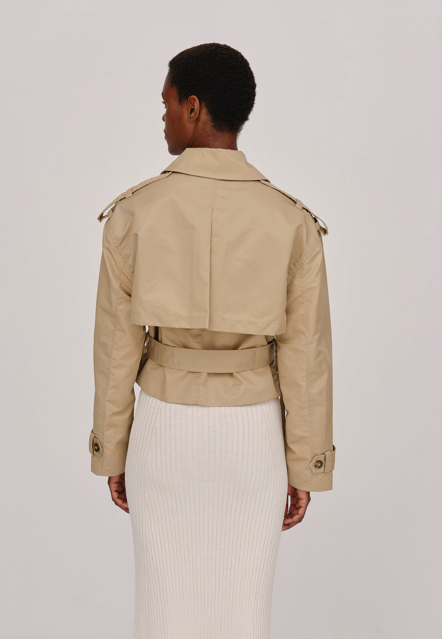 HERSKIND LUSIA JACKET - KURZER TRENCH IN FARBE CREAMY