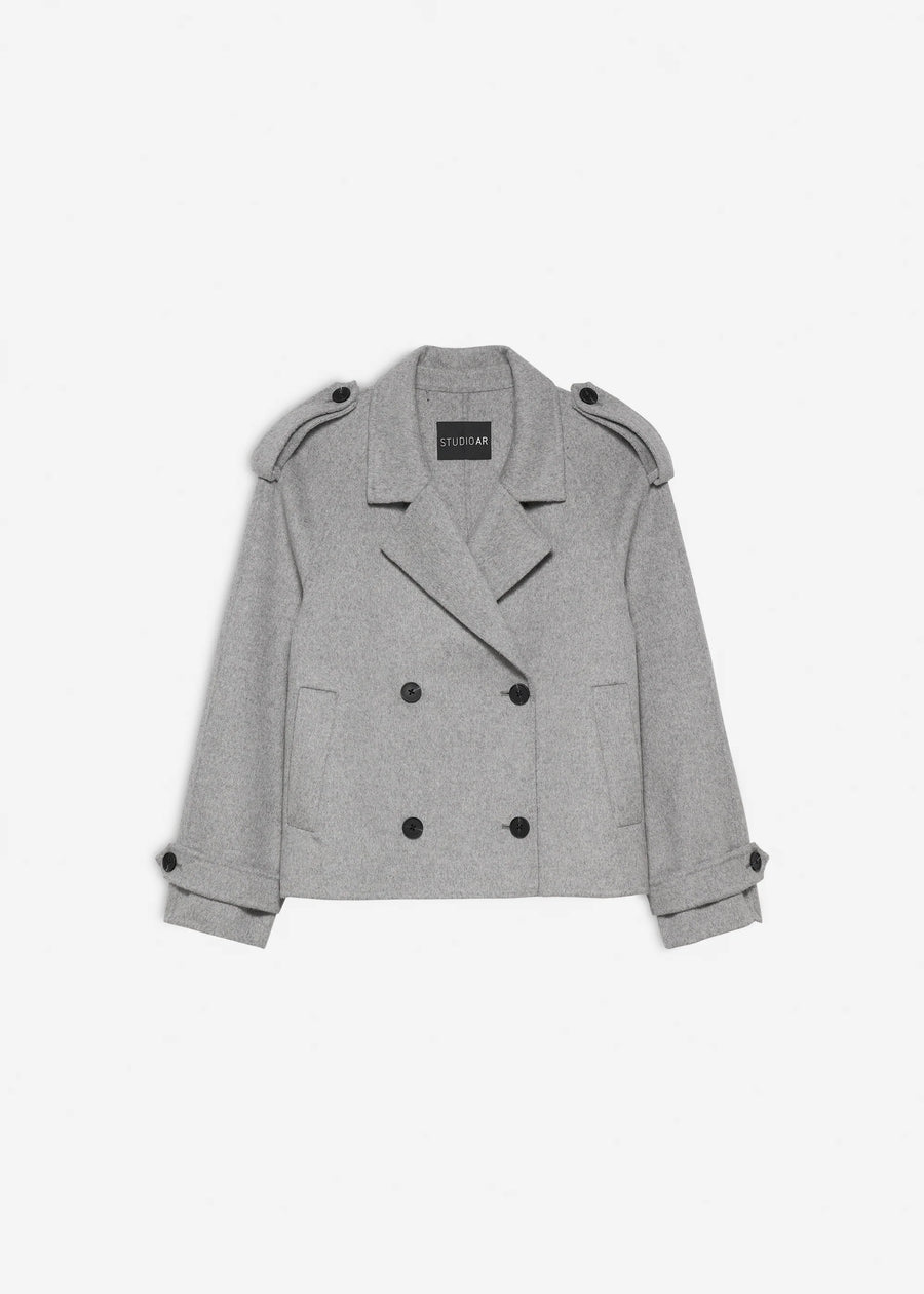 STUDIO AR LEXINE WOOL TRENCH - WOLLJACKE IN TRENCH OPTIK