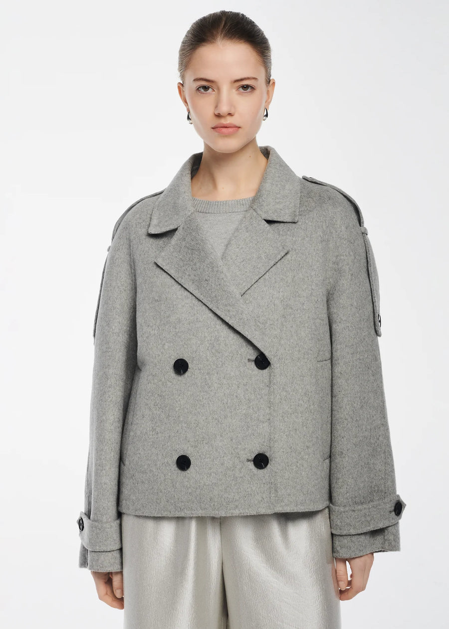 STUDIO AR LEXINE WOOL TRENCH - WOLLJACKE IN TRENCH OPTIK