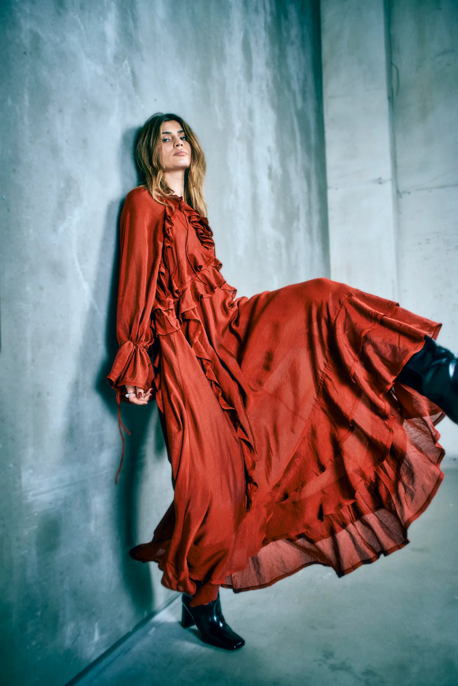 COPENHAGEN MUSE DRESS CMNORMA - LANGES KLEID STIL BOHO