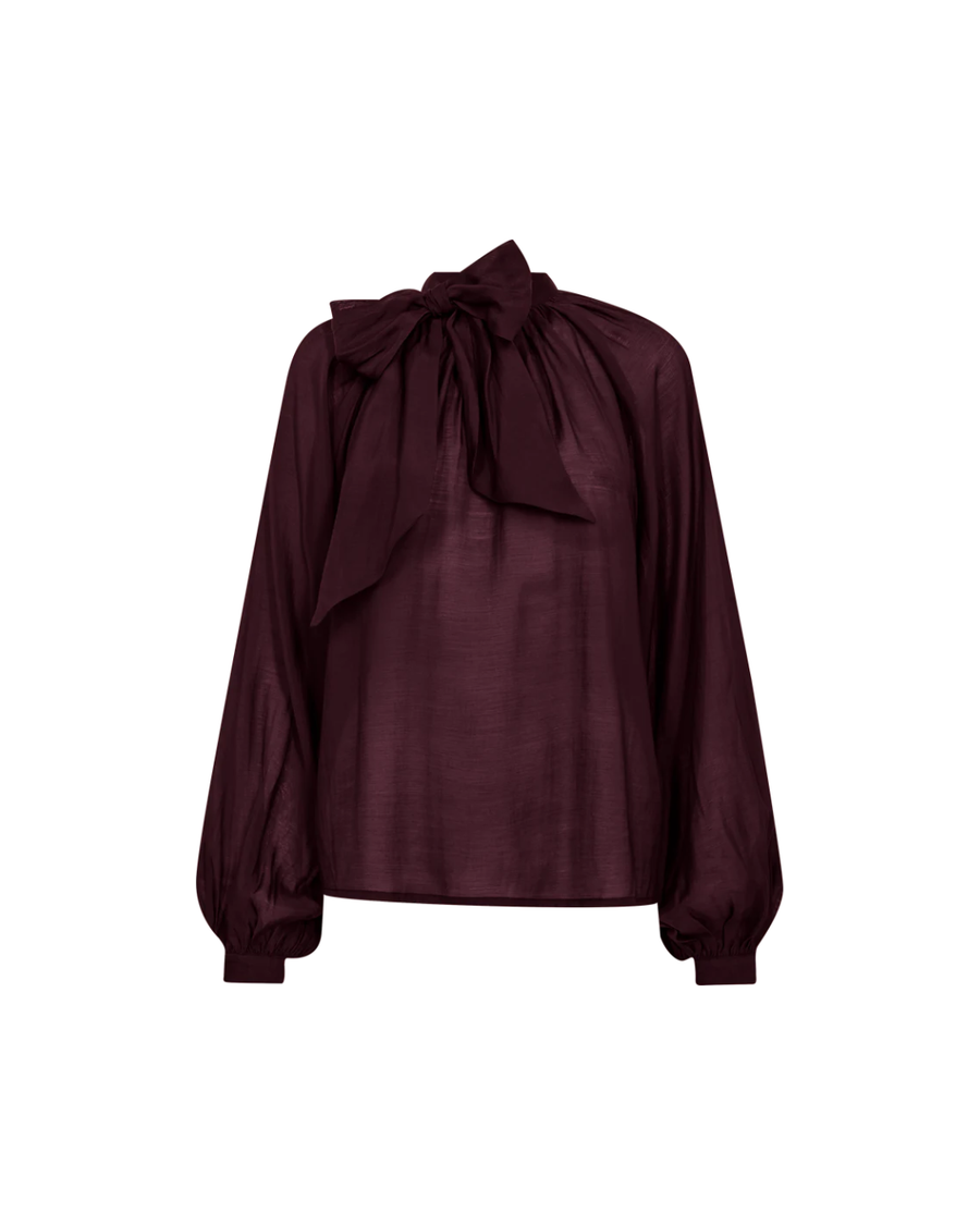 COPENHAGEN MUSE CMTILLY BLOUSE - BLUSE MIT SCHLEIFE IN WINDSOR WINE