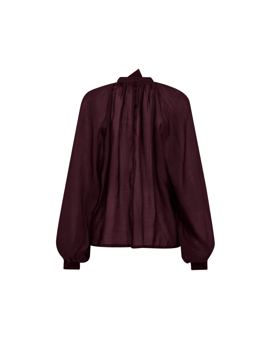 COPENHAGEN MUSE CMTILLY BLOUSE - BLUSE MIT SCHLEIFE IN WINDSOR WINE