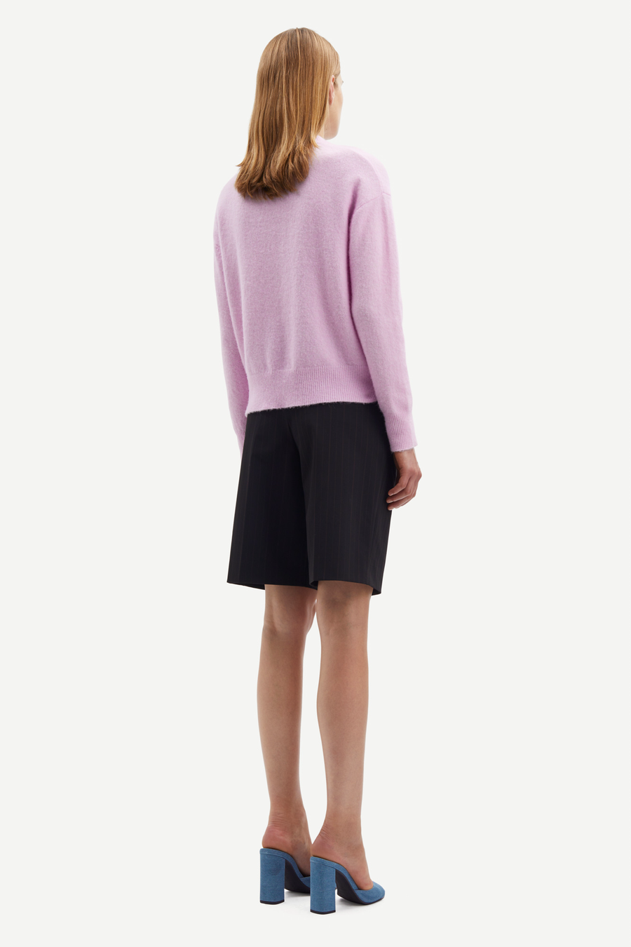 SAMSOE SAMSOE ANOUR IN LILAC SNOW - PULLOVER RUNDHALS PUDER LILA