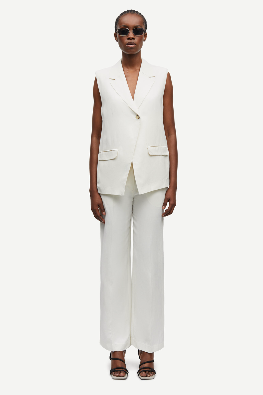 SAMSOE SAMSOE SALARAY TROUSERS - HOSE IN WEIß