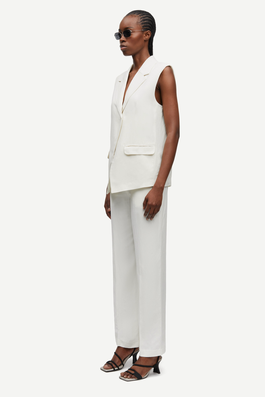 SAMSOE SAMSOE SALARAY TROUSERS - HOSE IN WEIß