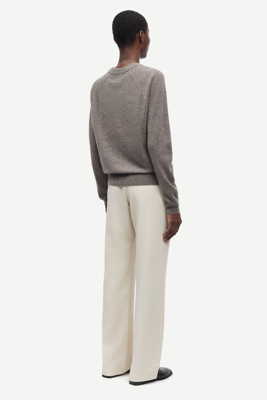 SAMSOE BOSTON CASHMERE PULLOVER GREY-BLUE MELANGE
