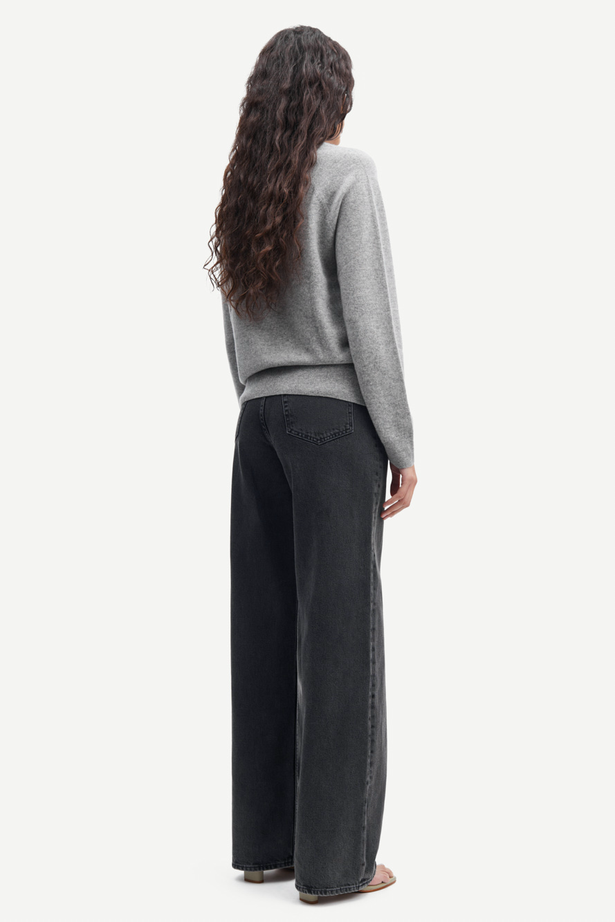 SAMSOE BOSTON CASHMERE PULLOVER GREY MELANGE