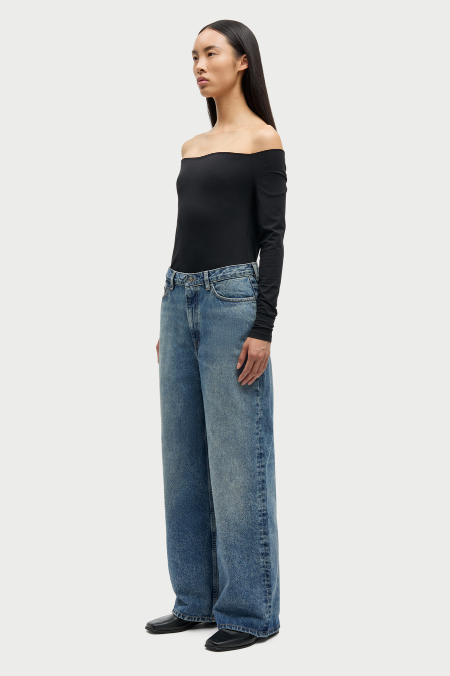 SAMSOE MARIANNE 14606 JEANS - JEANS VERKÜRZT MITTELBLAU