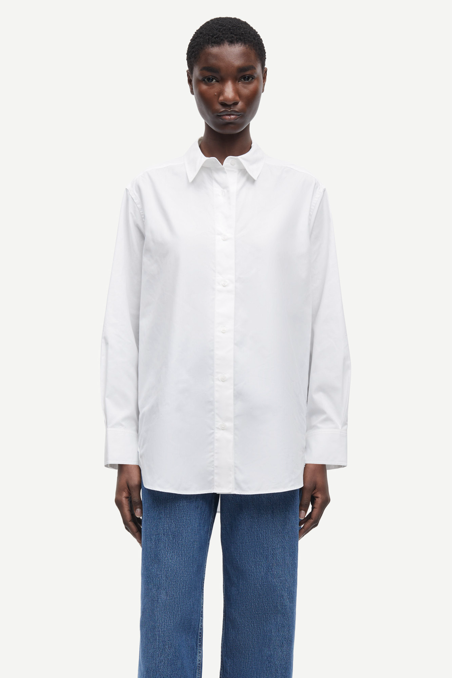 SAMSOE SALOVAR CRISP SHIRT WHITE - HEMD IN WEIß