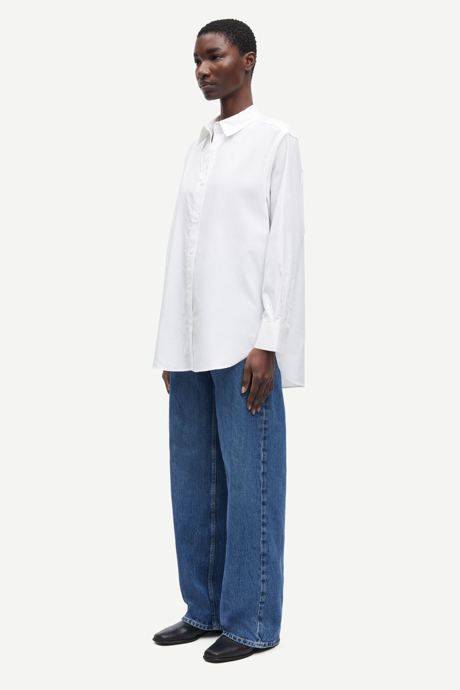 SAMSOE SALOVAR CRISP SHIRT WHITE - HEMD IN WEIß